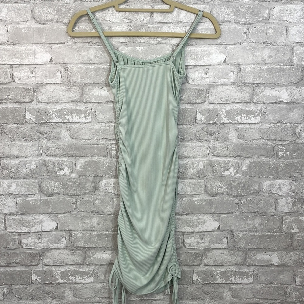 Zaful Ribbed Ruched Tie Dress - Picture 5 of 8